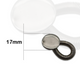 Waist Extender Elastic Spring Brass Button 17mm, Plain Silver Button